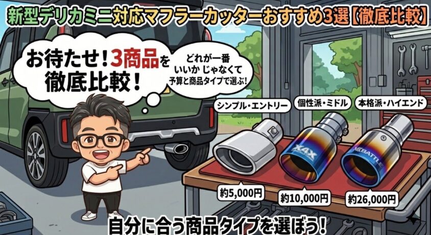 新型デリカミニ対応マフラーカッターおすすめ3選【徹底比較】
