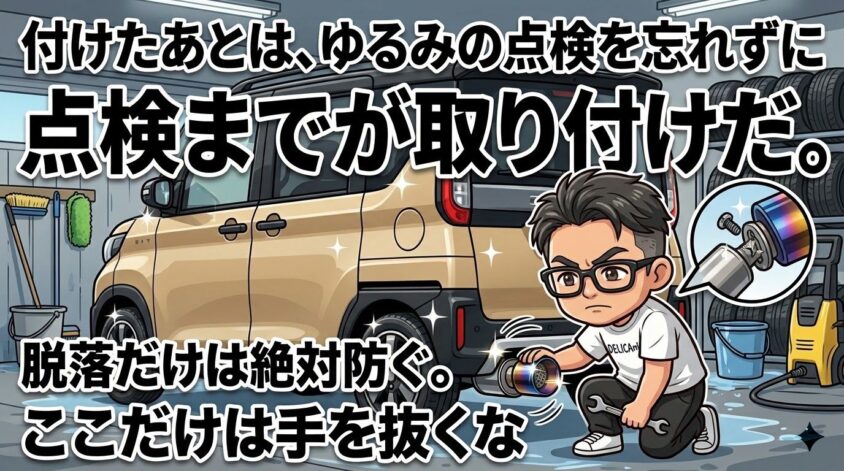 付けたあとは、ゆるみの点検を忘れずに