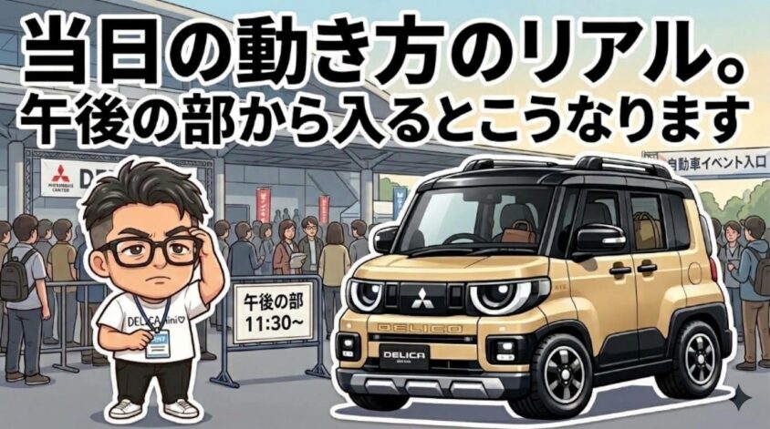 当日の動き方のリアル。午後の部から入るとこうなります