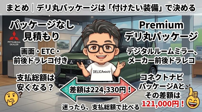 まとめ｜デリ丸パッケージは「付けたい装備」で決める
